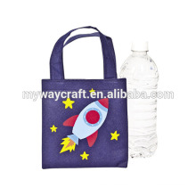 Polipropileno no tejido de la mini nave espacial azul bolsas lienzo